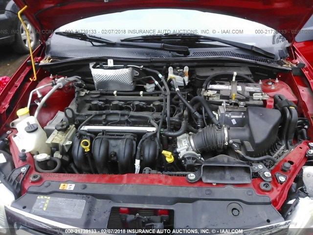 1FAHP35N78W265047 - 2008 FORD FOCUS SE/SEL/SES RED photo 10