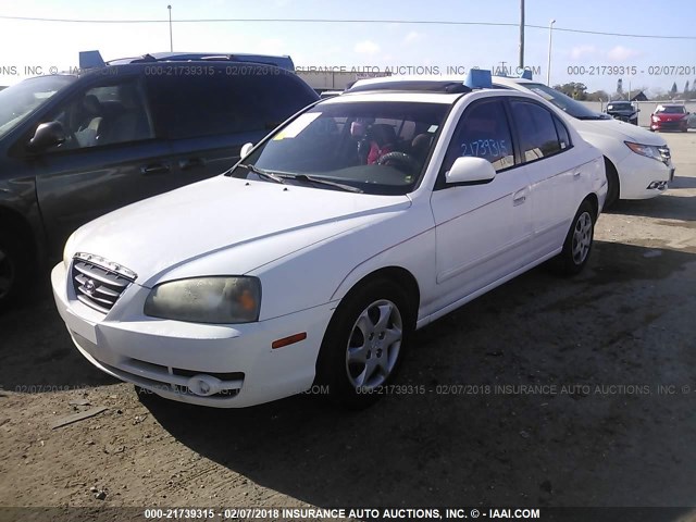 KMHDN46D25U108152 - 2005 HYUNDAI ELANTRA GLS/GT WHITE photo 2