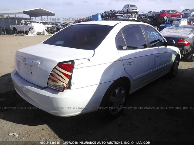 KMHDN46D25U108152 - 2005 HYUNDAI ELANTRA GLS/GT WHITE photo 4