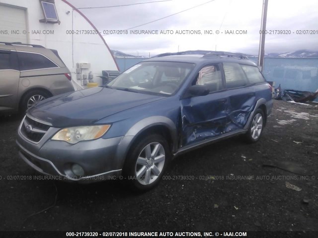 4S4BP61C087302693 - 2008 SUBARU OUTBACK 2.5I BLUE photo 2