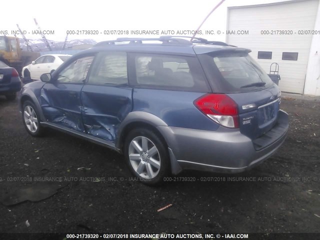 4S4BP61C087302693 - 2008 SUBARU OUTBACK 2.5I BLUE photo 3