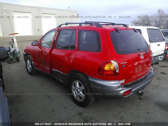 KM8SC73D53U472694 - 2003 HYUNDAI SANTA FE GLS/LX RED photo 3