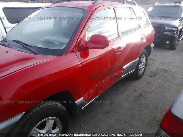 KM8SC73D53U472694 - 2003 HYUNDAI SANTA FE GLS/LX RED photo 6