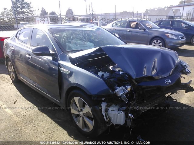 KNAGN4AD4E5066759 - 2014 KIA OPTIMA HYBRID BLUE photo 1