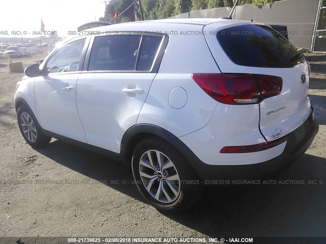 KNDPB3AC8G7879106 - 2016 KIA SPORTAGE LX WHITE photo 3