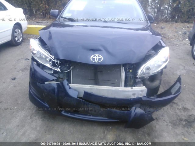 2T1KU4EE2AC255037 - 2010 TOYOTA COROLLA MATRIX  BLUE photo 6
