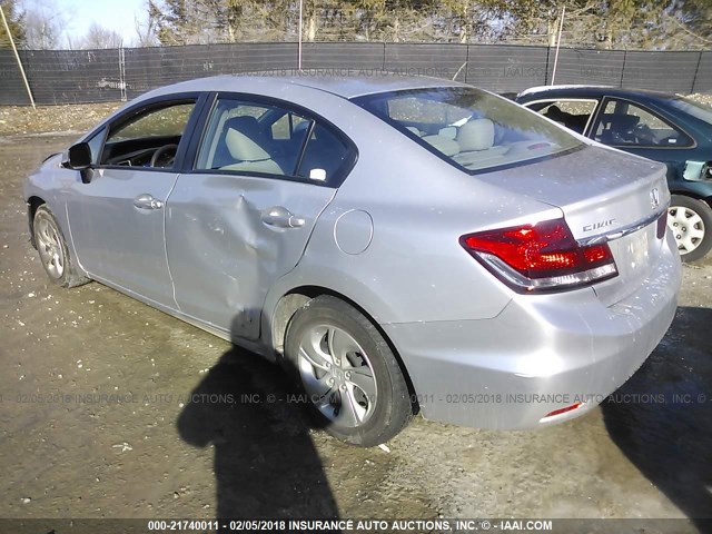 2HGFB2F54DH505383 - 2013 HONDA CIVIC LX SILVER photo 3