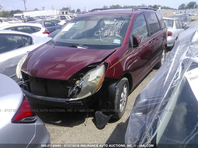 5TDZA22CX6S547385 - 2006 TOYOTA SIENNA XLE/XLE LIMITED MAROON photo 2