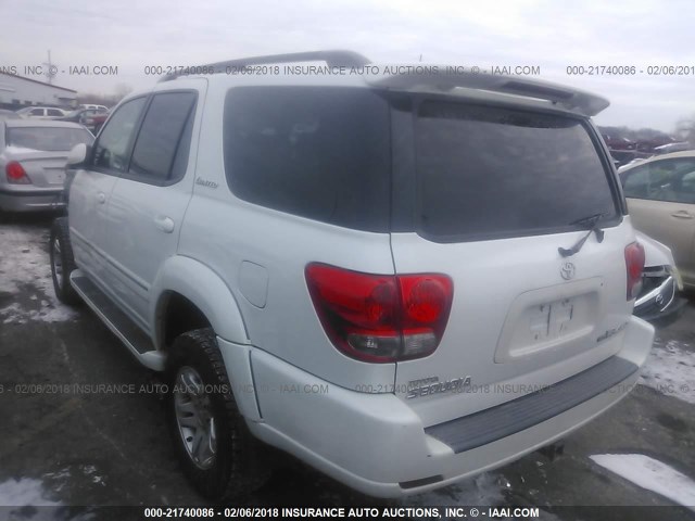 5TDBT48A56S262767 - 2006 TOYOTA SEQUOIA LIMITED WHITE photo 3