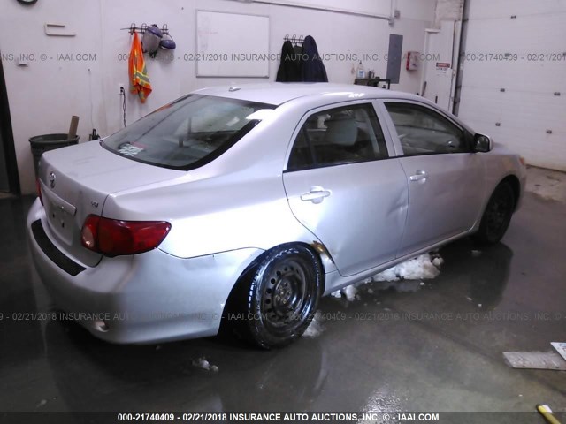 JTDBL40E19J007064 - 2009 TOYOTA COROLLA LE/XLE SILVER photo 4
