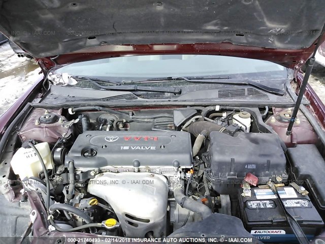 4T1BE30K54U319451 - 2004 TOYOTA CAMRY LE/XLE/SE RED photo 10
