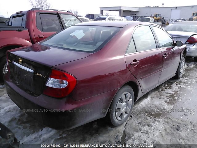 4T1BE30K54U319451 - 2004 TOYOTA CAMRY LE/XLE/SE 红色 照片 4