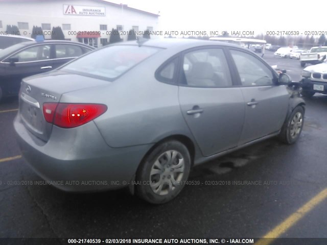 KMHDU4AD0AU053933 - 2010 HYUNDAI ELANTRA BLUE/GLS/SE GRAY photo 4