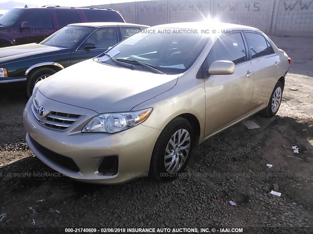 5YFBU4EE7DP206758 - 2013 TOYOTA COROLLA S/LE GOLD photo 2