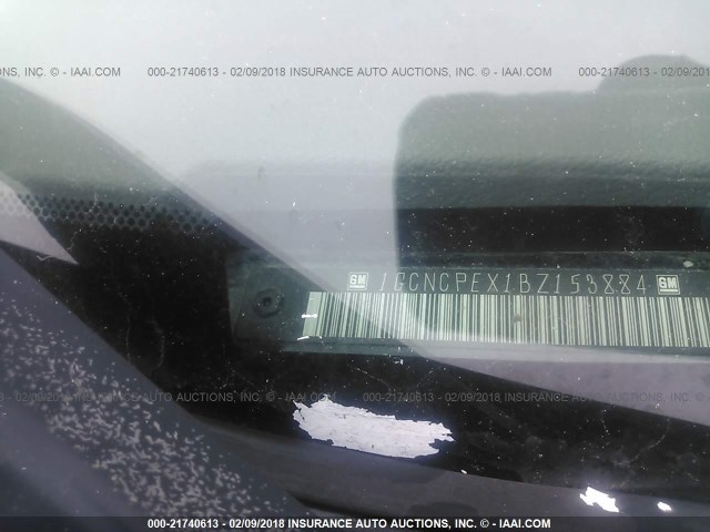 1GCNCPEX1BZ153884 - 2011 CHEVROLET SILVERADO C1500 BLACK photo 9