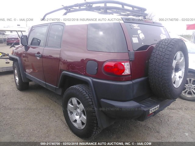 JTEBU4BF2BK105308 - 2011 TOYOTA FJ CRUISER MAROON photo 3