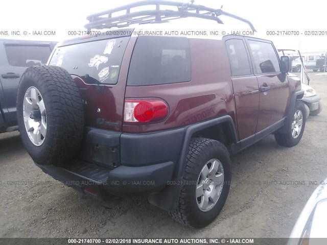 JTEBU4BF2BK105308 - 2011 TOYOTA FJ CRUISER MAROON photo 4