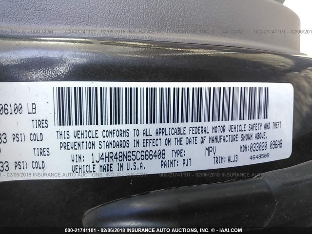 1J4HR48N65C666408 - 2005 JEEP GRAND CHEROKEE LAREDO/COLUMBIA/FREEDOM 棕色 照片 9