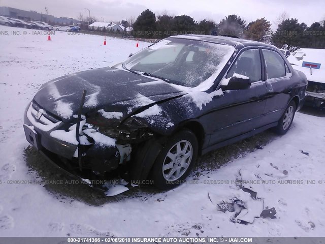 1HGCG66862A098779 - 2002 HONDA ACCORD EX/SE BLACK photo 2