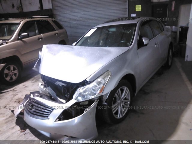 JN1CV6AR7DM754853 - 2013 INFINITI G37 SILVER photo 2