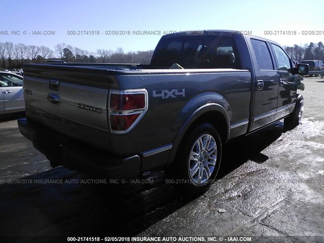 1FTPW14V99FA89554 - 2009 FORD F150 SUPERCREW GRAY photo 4