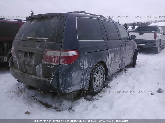 5FNRL38657B099340 - 2007 HONDA ODYSSEY EXL მუქი ლურჯი ფოტო 4