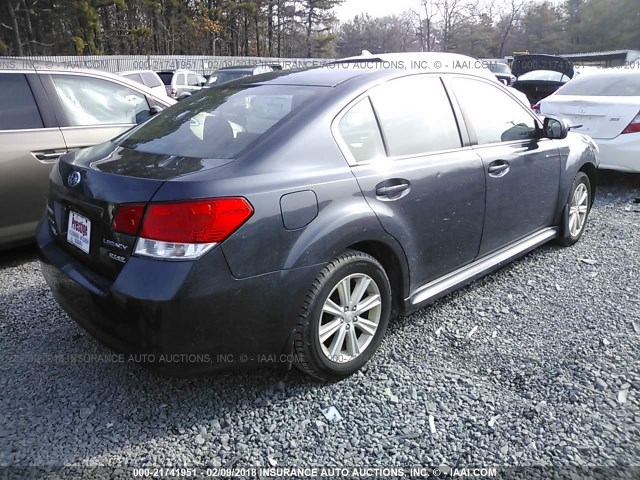 4S3BMBC63B3247944 - 2011 SUBARU LEGACY 2.5I PREMIUM GRAY photo 4