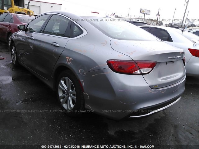 1C3CCCAB3FN666422 - 2015 CHRYSLER 200 LIMITED SILVER photo 3