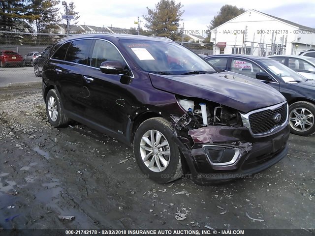 5XYPGDA3XGG146694 - 2016 KIA SORENTO LX/L MAROON photo 1