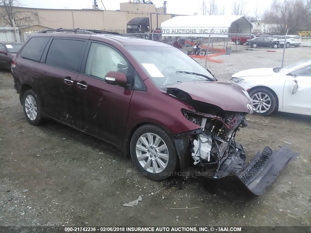 5TDYK3DC7ES449926 - 2014 TOYOTA SIENNA XLE/LIMITED MAROON photo 1