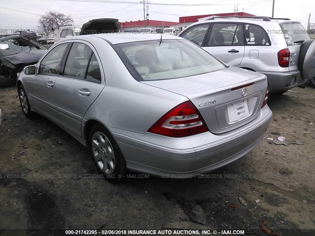 WDBRF56H36F755597 - 2006 MERCEDES-BENZ C 350 SILVER photo 3