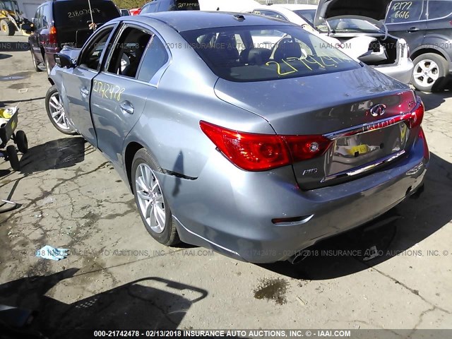 JN1BV7AR6EM695300 - 2014 INFINITI Q50 PREMIUM/SPORT GRAY photo 3