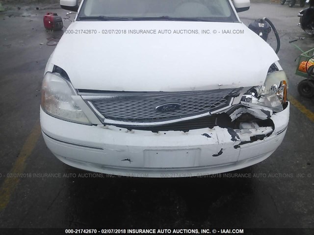 1FAHP24137G148924 - 2007 FORD FIVE HUNDRED SEL WHITE photo 6