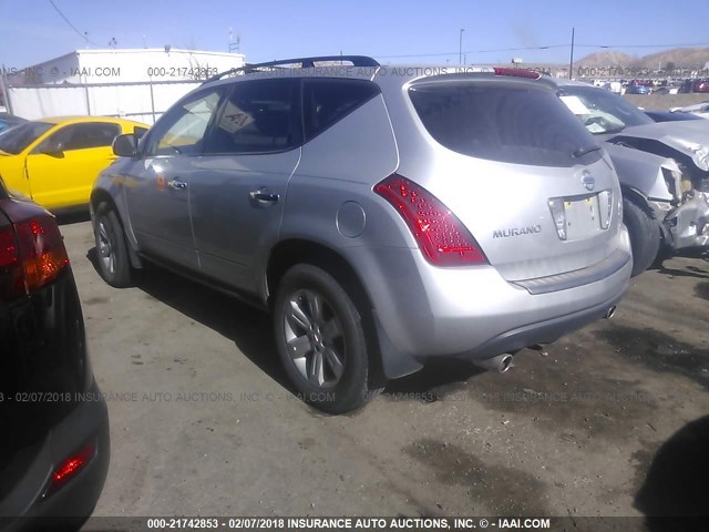 JN8AZ08TX7W505936 - 2007 NISSAN MURANO SL/SE/S SILVER photo 3