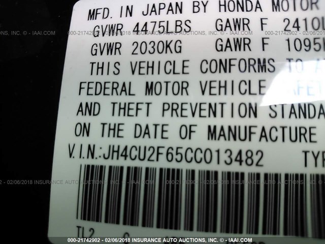 JH4CU2F65CC013482 - 2012 ACURA TSX TECH BLUE photo 9