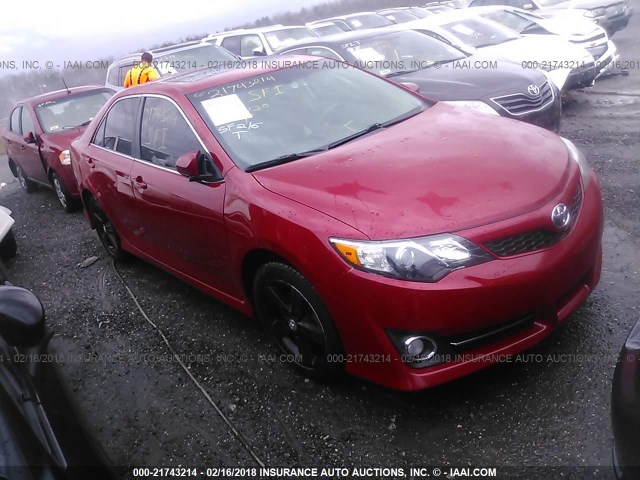 4T1BF1FKXDU672860 - 2013 TOYOTA CAMRY L/SE/LE/XLE RED photo 1