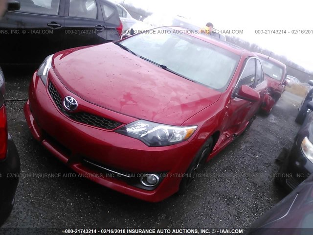 4T1BF1FKXDU672860 - 2013 TOYOTA CAMRY L/SE/LE/XLE RED photo 2