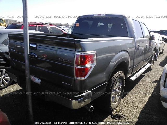 1FTFW1CF2CFC40683 - 2012 FORD F150 SUPERCREW GRAY photo 4