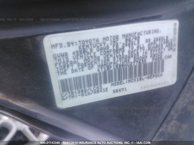 4T1BF18B0WU277635 - 1998 TOYOTA AVALON XL/XLS BLACK photo 9