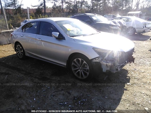 1HGCR2F5XFA061894 - 2015 HONDA ACCORD SPORT SILVER photo 1