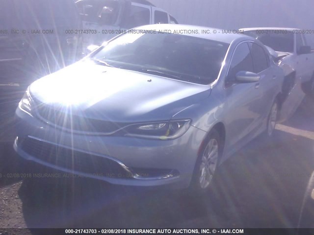 1C3CCCAB2FN689173 - 2015 CHRYSLER 200 LIMITED Light Blue photo 2