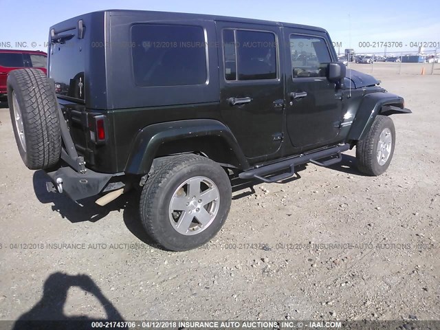 1J4BA5H10AL198136 - 2010 JEEP WRANGLER UNLIMITE SAHARA GREEN photo 4