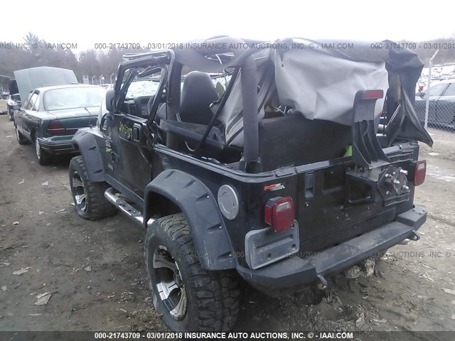 1J4FA49S41P374116 - 2001 JEEP WRANGLER / TJ SPORT BLACK photo 3