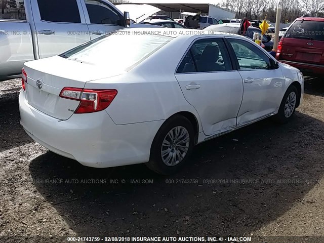 4T4BF1FK1CR196003 - 2012 TOYOTA CAMRY SE/LE/XLE WHITE photo 4