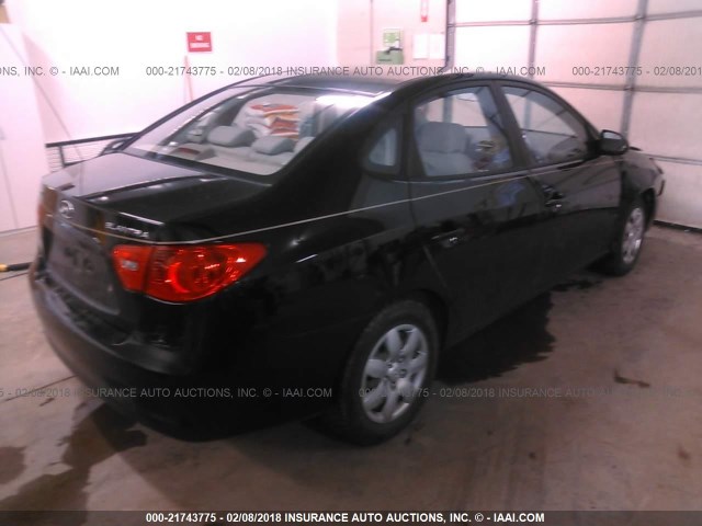 KMHDU46D67U050357 - 2007 HYUNDAI ELANTRA GLS/SE/LIMITED BLACK photo 4