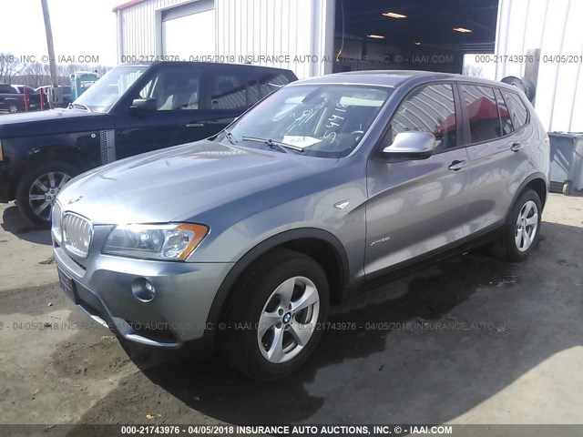 5UXWX5C5XCL720899 - 2012 BMW X3 XDRIVE28I GRAY photo 2