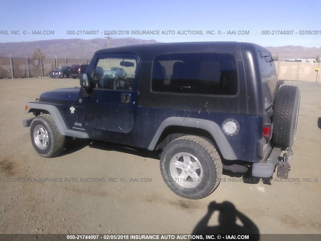 1J4FA49S54P760080 - 2004 JEEP WRANGLER / TJ SPORT BLUE photo 3