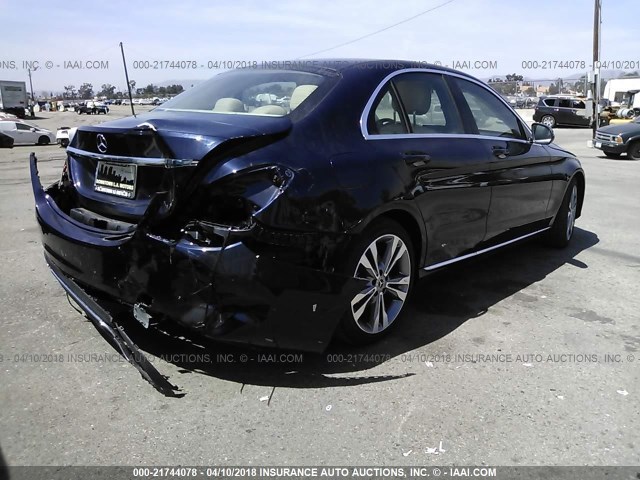 55SWF4JB9HU223441 - 2017 MERCEDES-BENZ C 300 BLUE photo 4