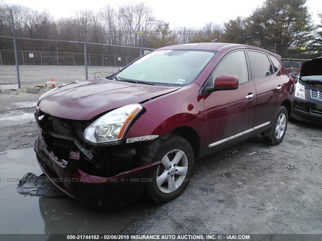 JN8AS5MV1DW657172 - 2013 NISSAN ROGUE S/SV RED photo 2