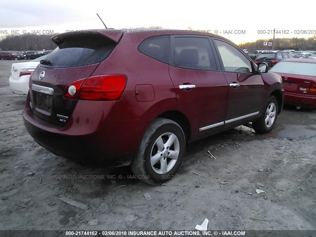 JN8AS5MV1DW657172 - 2013 NISSAN ROGUE S/SV RED photo 4